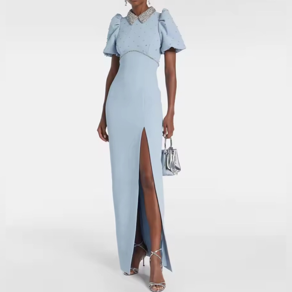 NEW Retail $425 Ellie Dust Light Blue Evening Dress